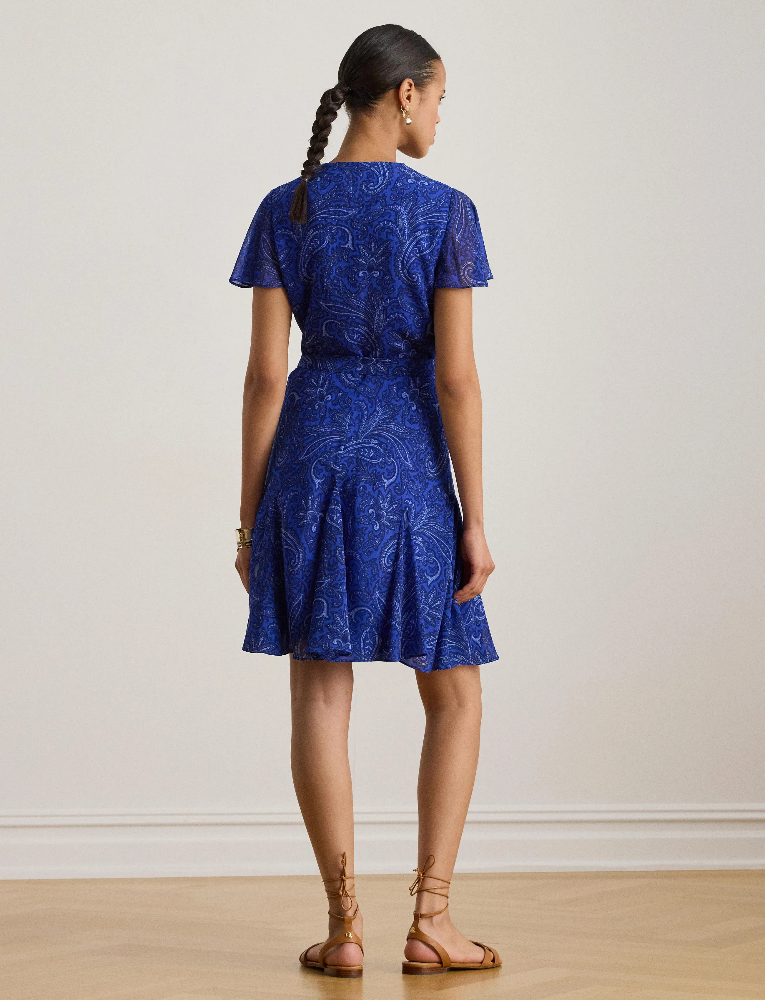 Lauren Ralph Lauren - POLY CRINKLE GGT 58-DRESS - susiaučiamos suknelės - blue multi - 5