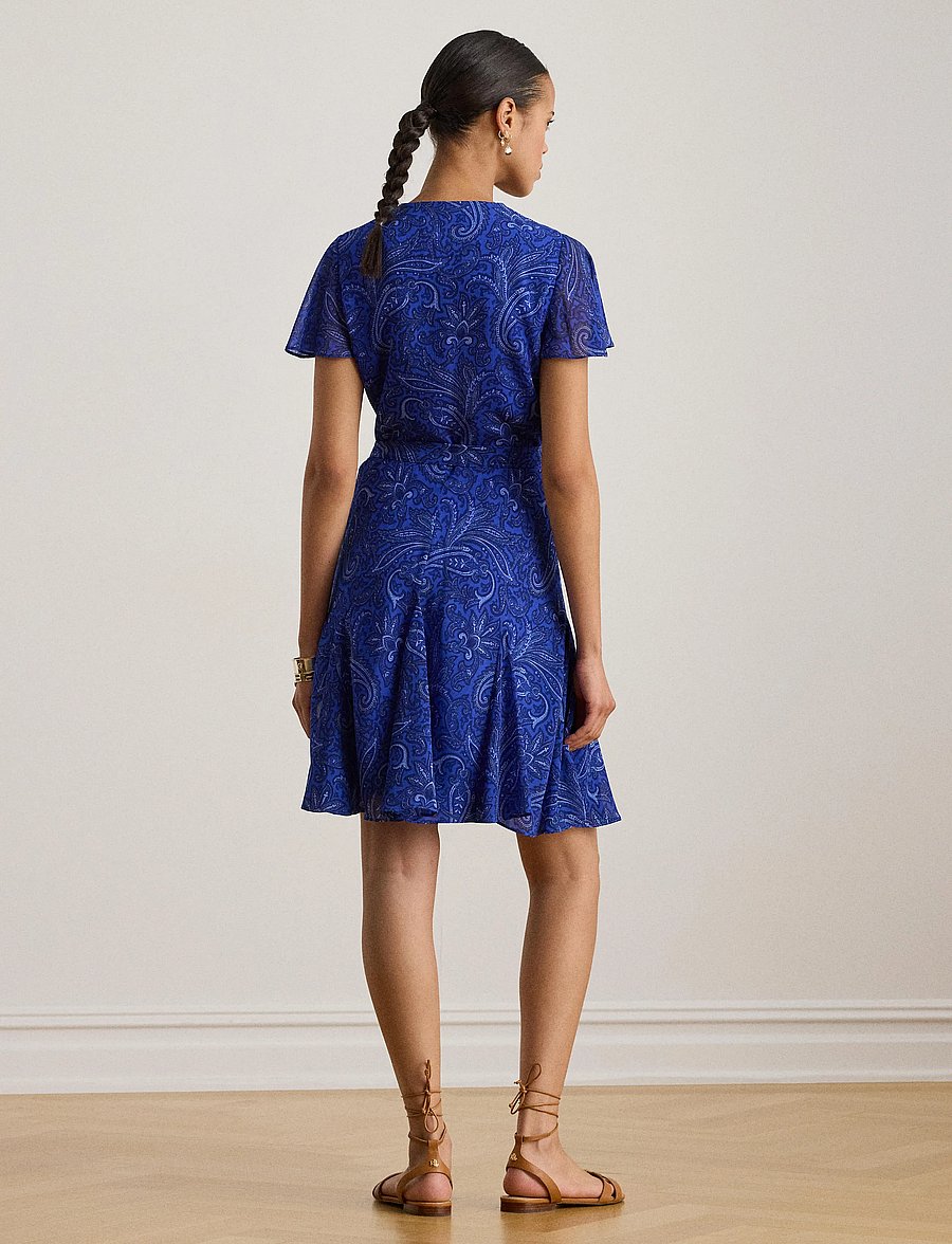 Lauren Ralph Lauren - POLY CRINKLE GGT 58-DRESS - wickelkleider - blue multi - 5