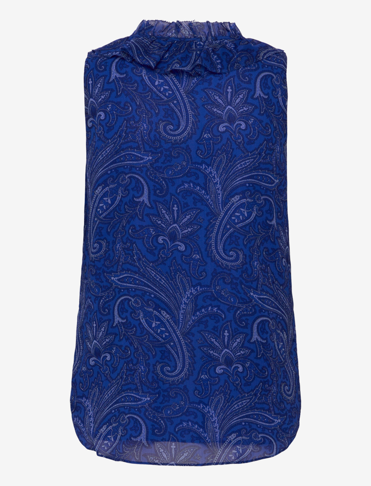 Lauren Ralph Lauren - Paisley Ruffle-Trim Georgette Blouse - sleeveless blouses - blue multi - 2