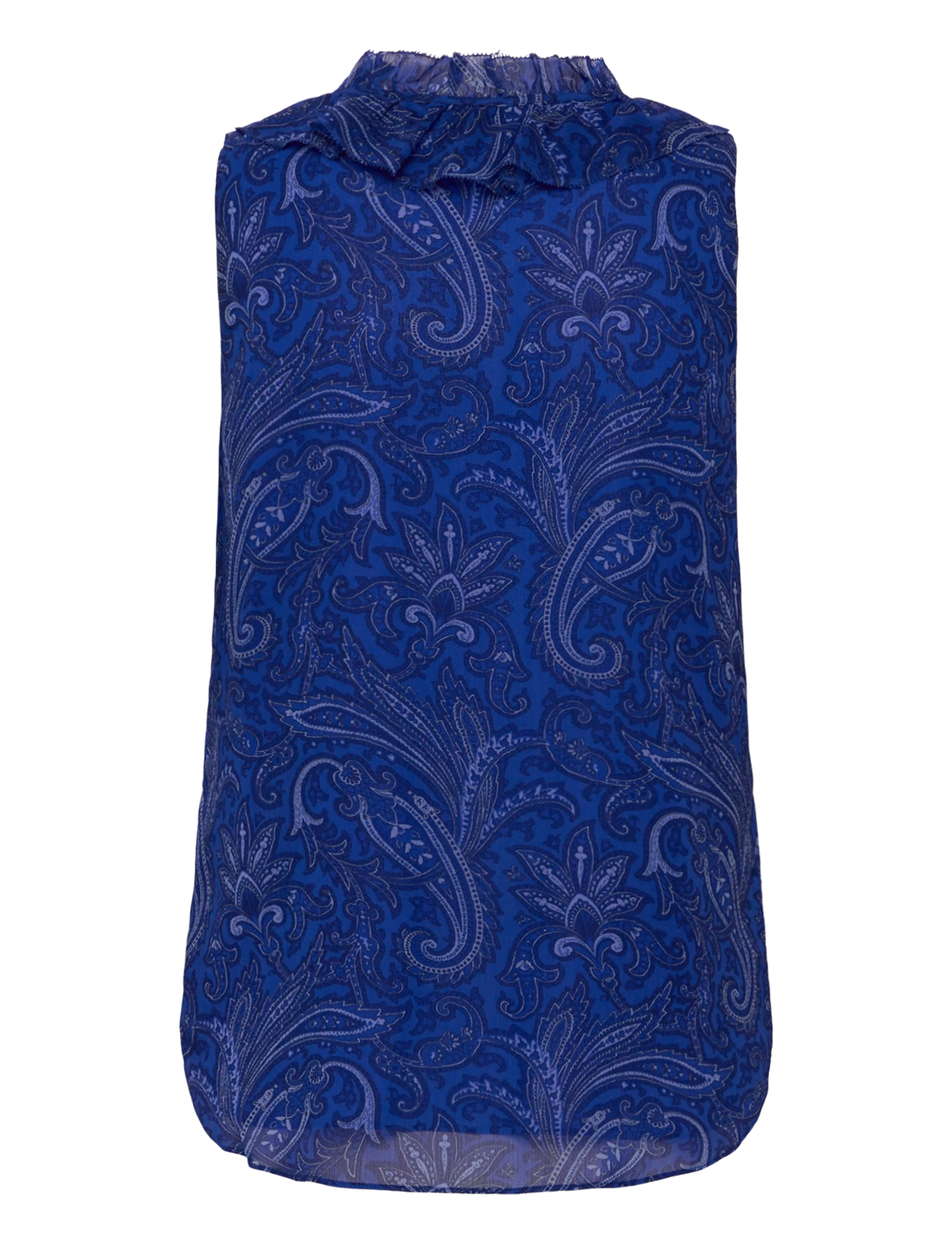 Lauren Ralph Lauren - Paisley Ruffle-Trim Georgette Blouse - Ærmeløse bluser - blue multi - 2