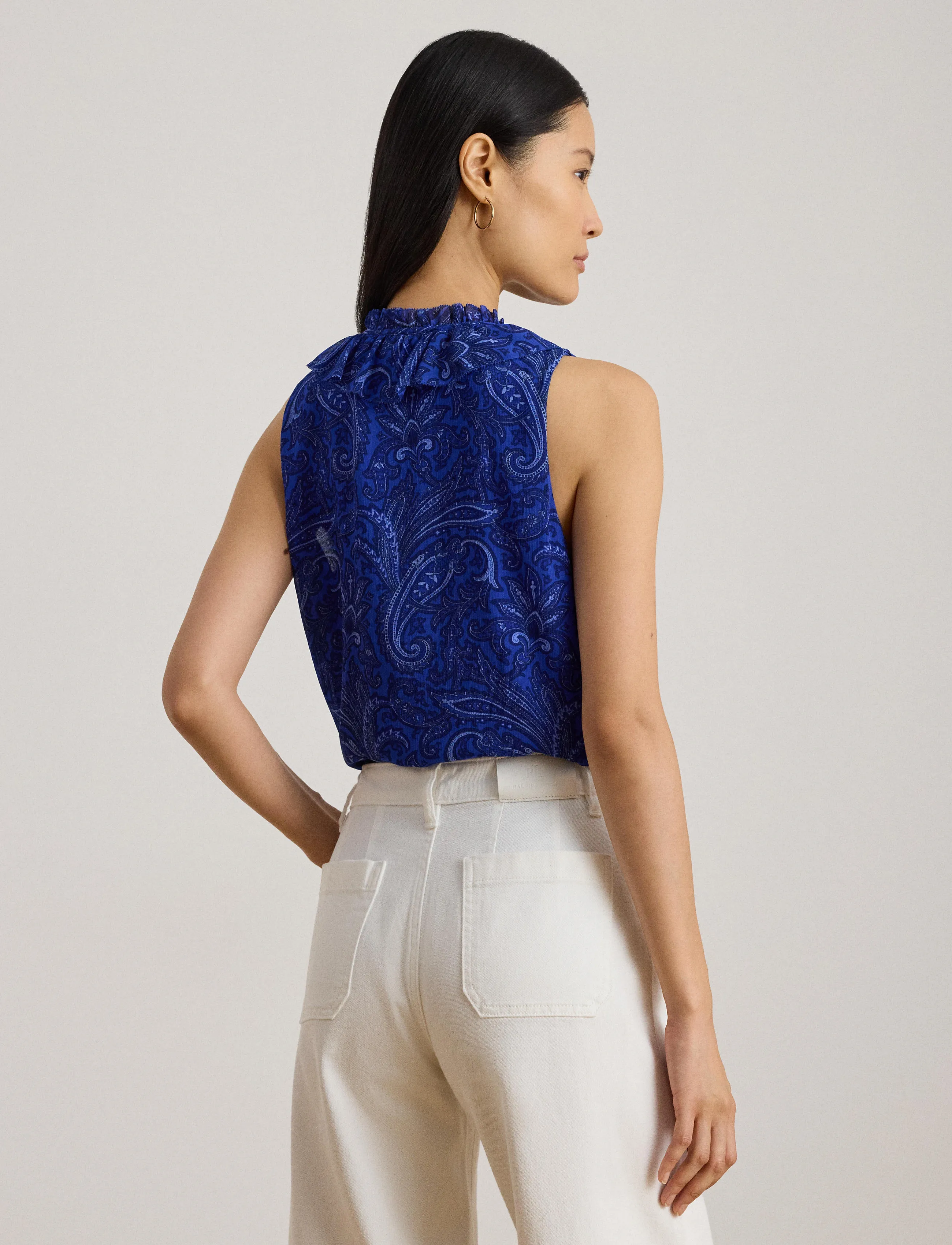 Lauren Ralph Lauren Paisley Ruffle-Trim Georgette Blouse blusar dam – bild 7