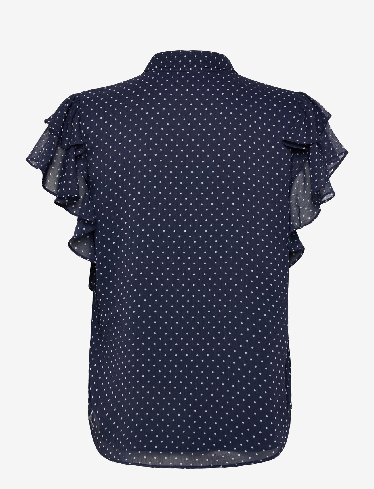 Lauren Ralph Lauren - Polka-Dot Georgette Tie-Neck Blouse - Ærmeløse bluser - navy/white - 1