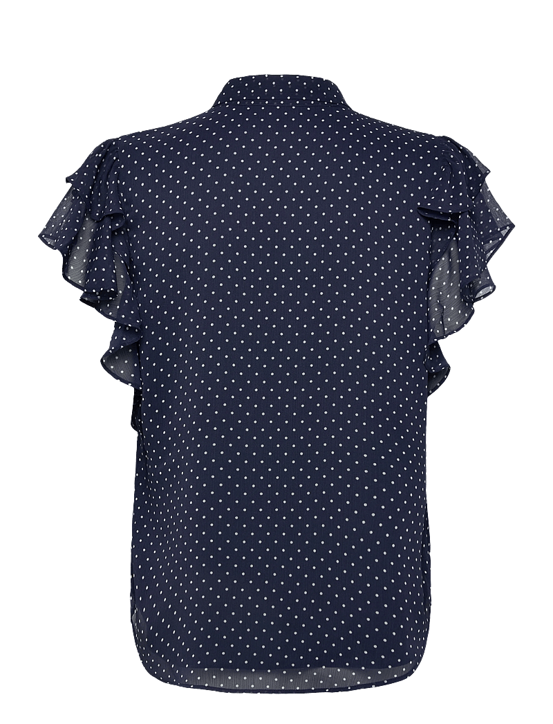 Lauren Ralph Lauren - Polka-Dot Georgette Tie-Neck Blouse - Ærmeløse bluser - navy/white - 1