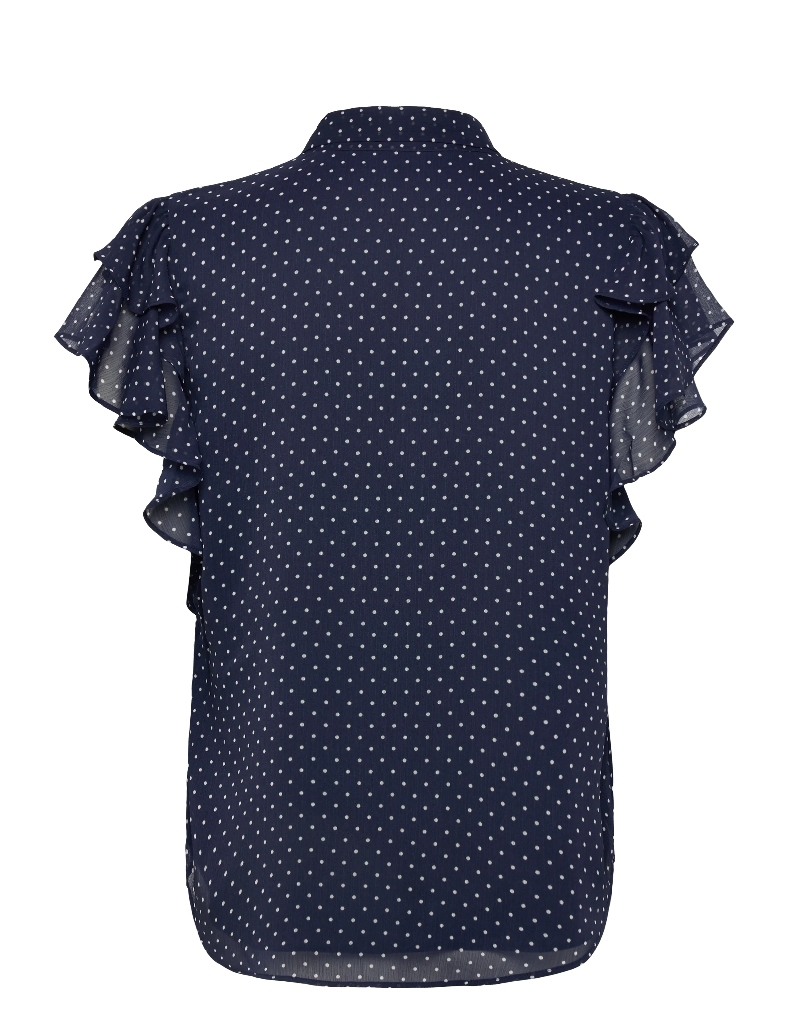 Lauren Ralph Lauren - Polka-Dot Georgette Tie-Neck Blouse - Ärmellose blusen - navy/white - 2