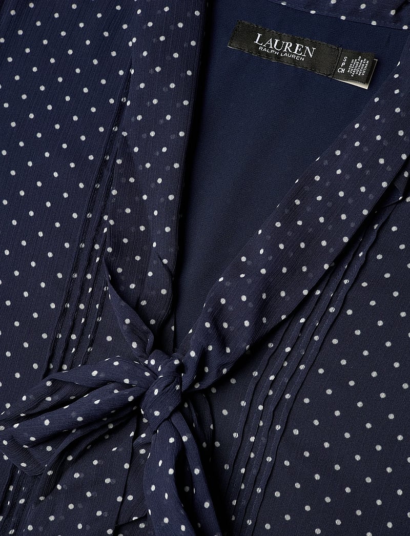 Lauren Ralph Lauren - Polka-Dot Georgette Tie-Neck Blouse - Ærmeløse bluser - navy/white - 2