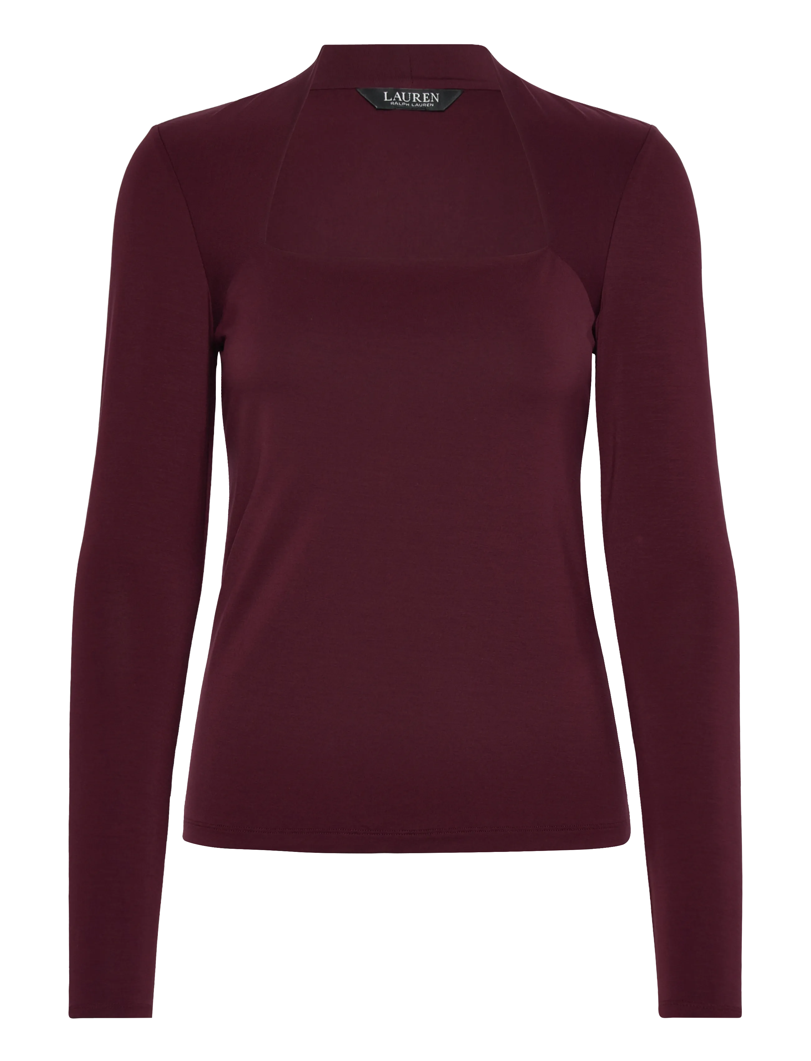 Stretch Jersey Square-Neck Top - DARK GARNET