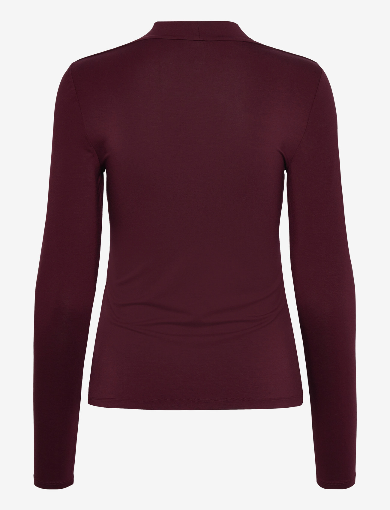 Lauren Ralph Lauren - Stretch Jersey Square-Neck Top - långärmade toppar - dark garnet - 1