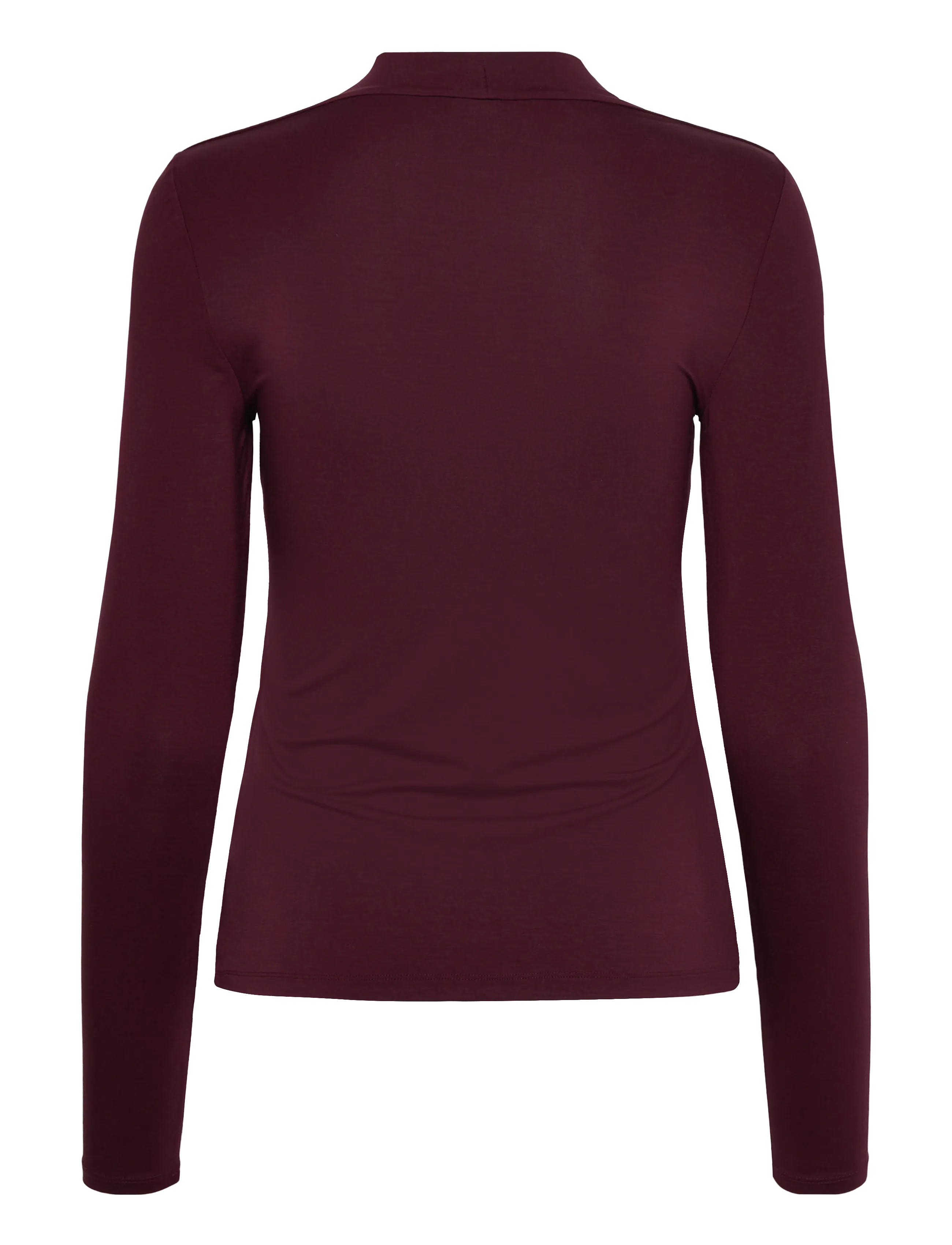 Lauren Ralph Lauren - Stretch Jersey Square-Neck Top - langärmlige tops - dark garnet - 2