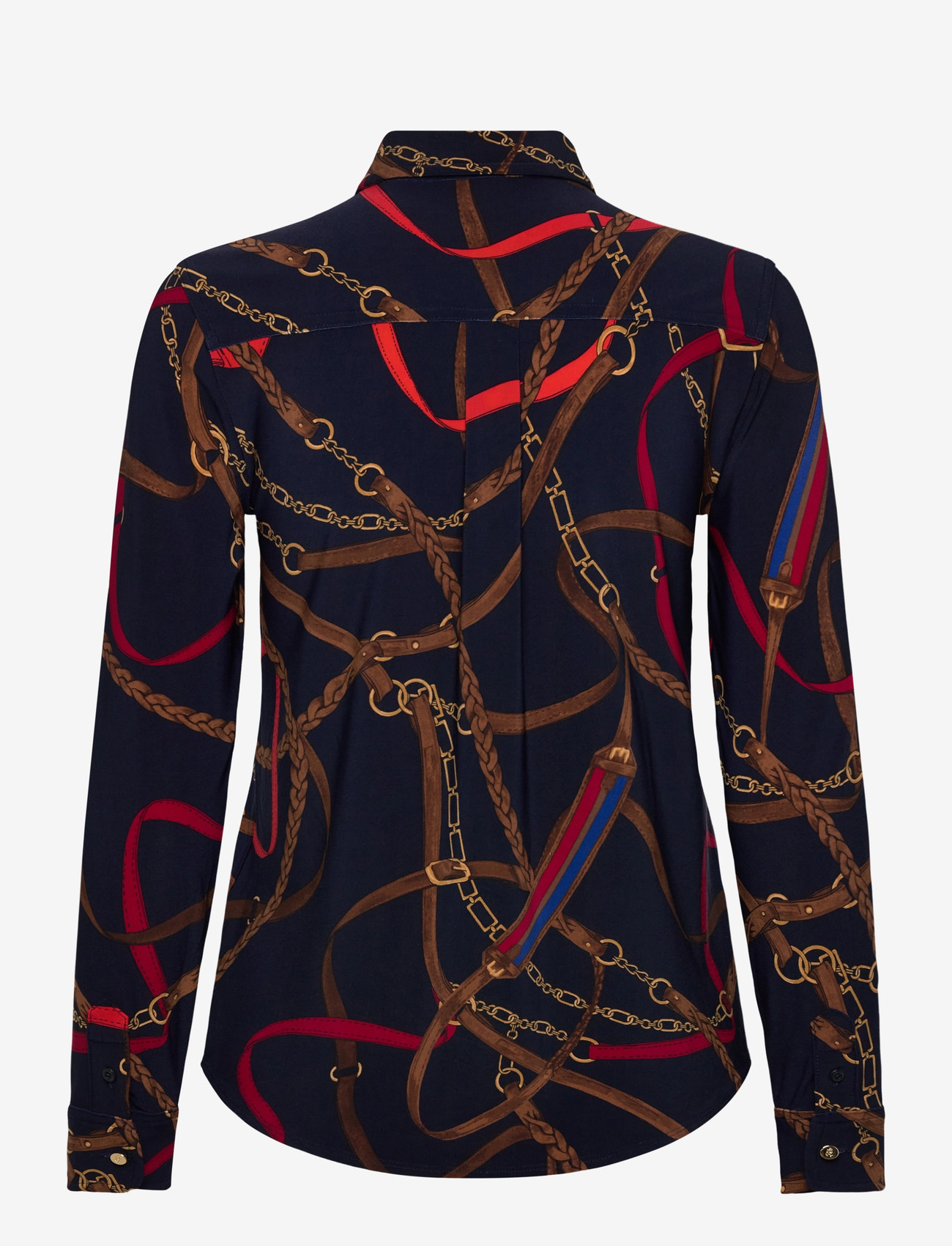 Lauren Ralph Lauren - Slim Fit Belting-Print Jersey Shirt - langärmlige hemden - navy multi - 2