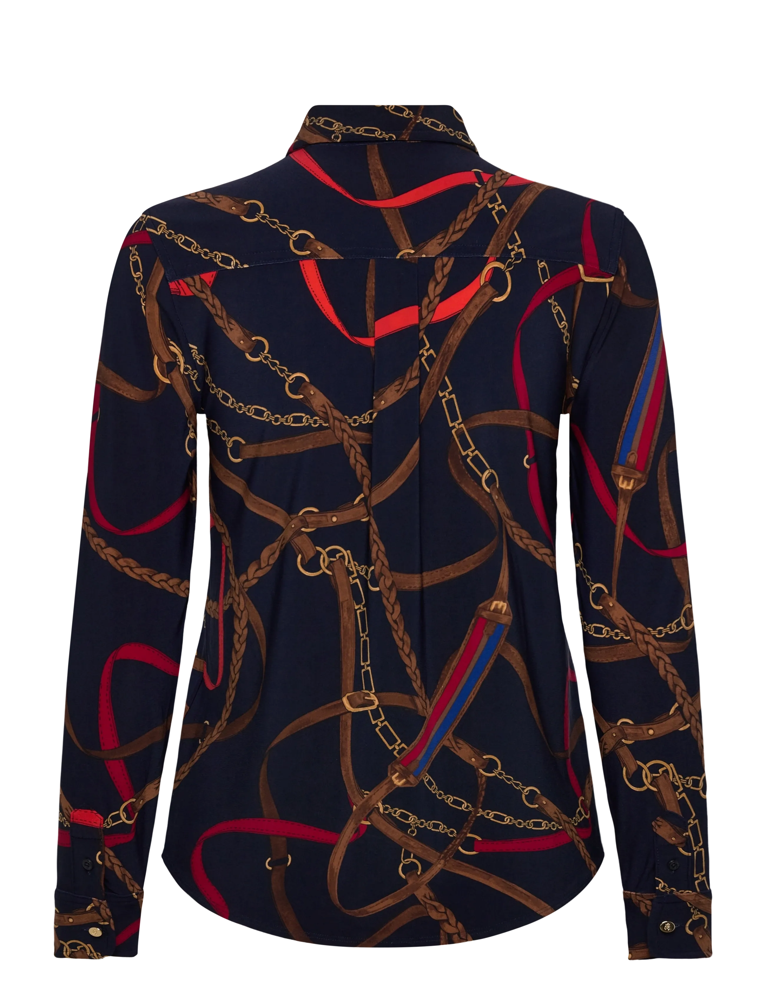 Lauren Ralph Lauren - Slim Fit Belting-Print Jersey Shirt - langärmlige hemden - navy multi - 2