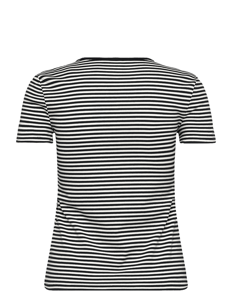 Lauren Ralph Lauren - Striped Stretch Cotton Crewneck Tee - t-shirts - lauren navy/masca - 2