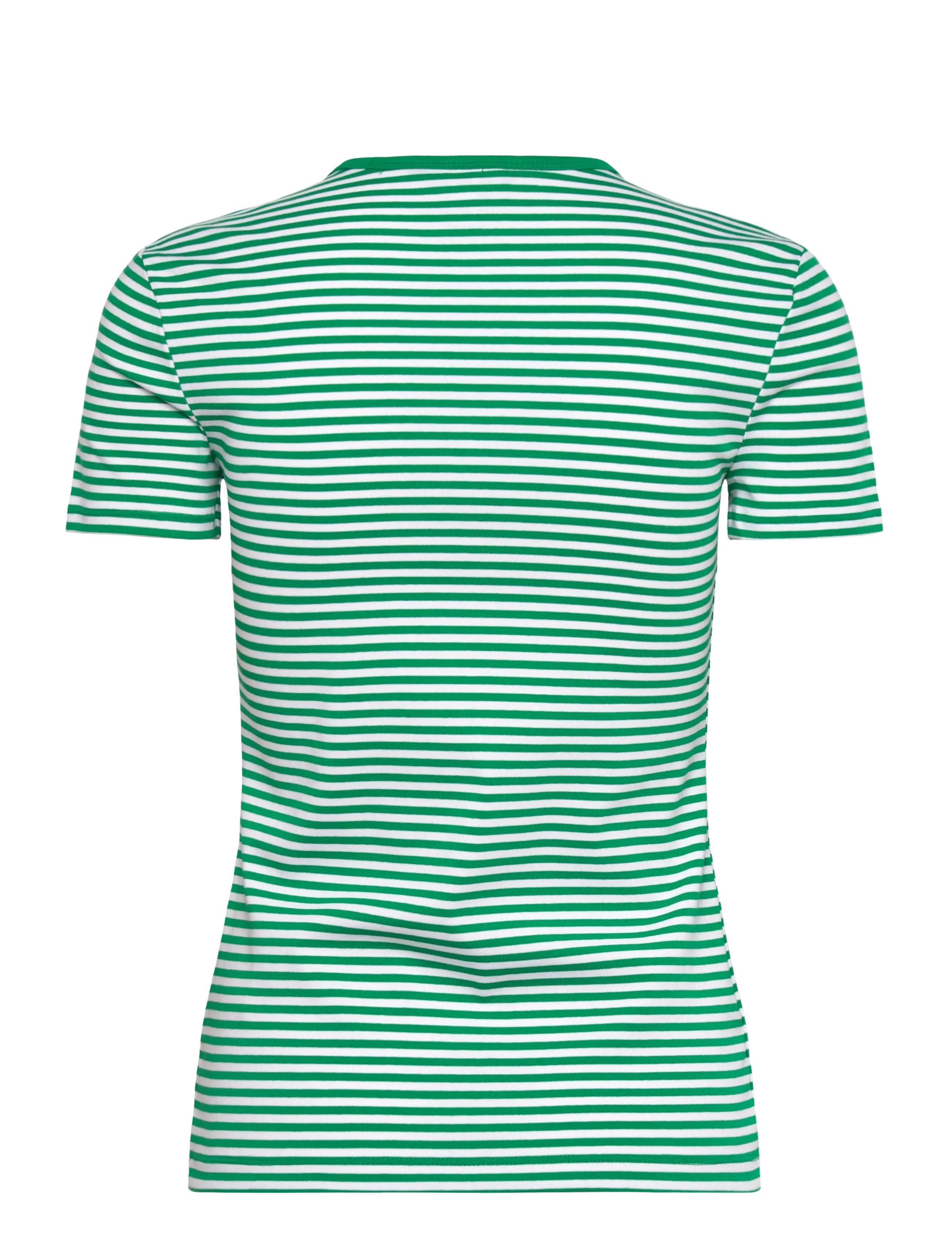 Lauren Ralph Lauren - Striped Stretch Cotton Crewneck Tee - t-shirts - stem/white - 2