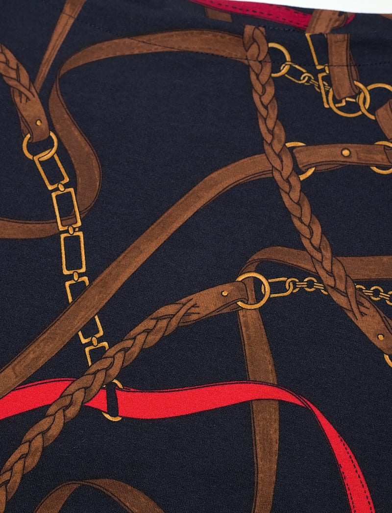 Lauren Ralph Lauren - Belting-Print Cotton Boatneck Tee - t-shirts - navy multi - 2