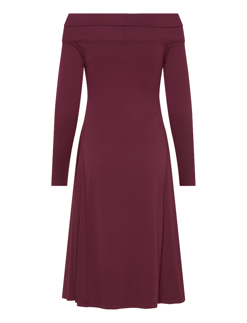 Lauren Ralph Lauren - Twist-Front Off-the-Shoulder Dress - festkjoler - dark garnet - 1