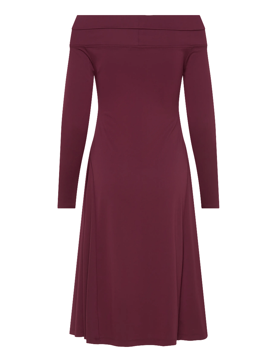 Lauren Ralph Lauren - Twist-Front Off-the-Shoulder Dress - robes de fête - dark garnet - 2
