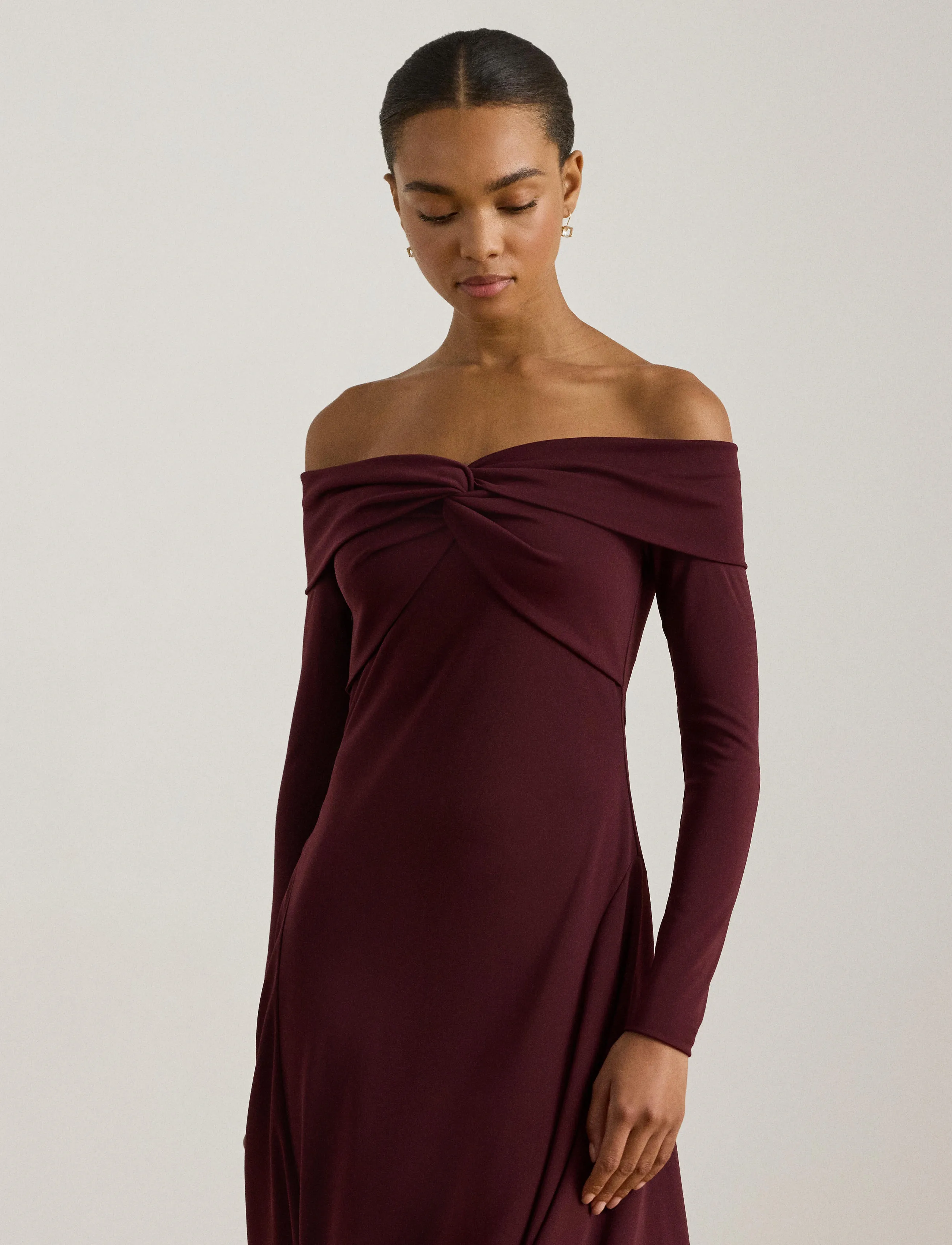 Twist-Front Off-The-Shoulder Dress 2