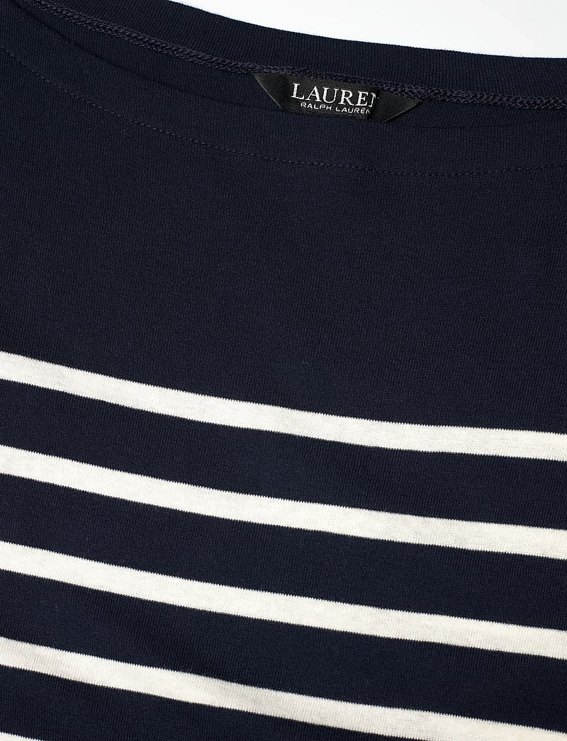 Lauren Ralph Lauren - Striped Cotton Rib-Knit Midi Dress - midikleider - lauren navy/masca - 2