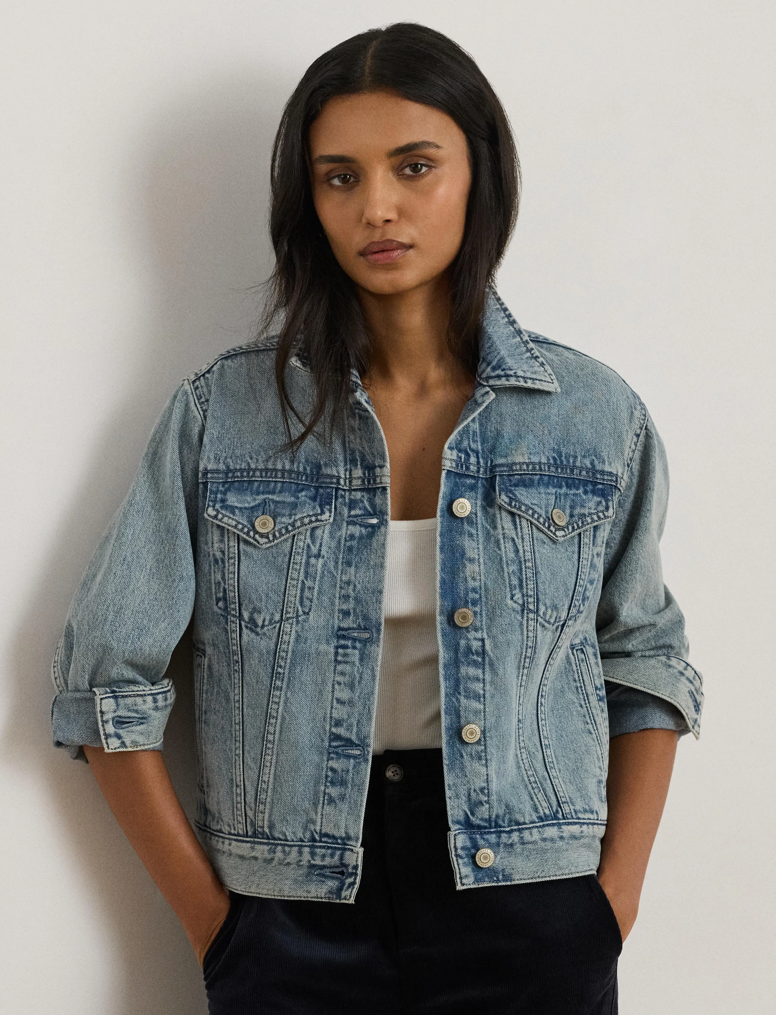Lauren Ralph Lauren Denim Trucker Jacket - Tøj - ODWIN WASH / blue