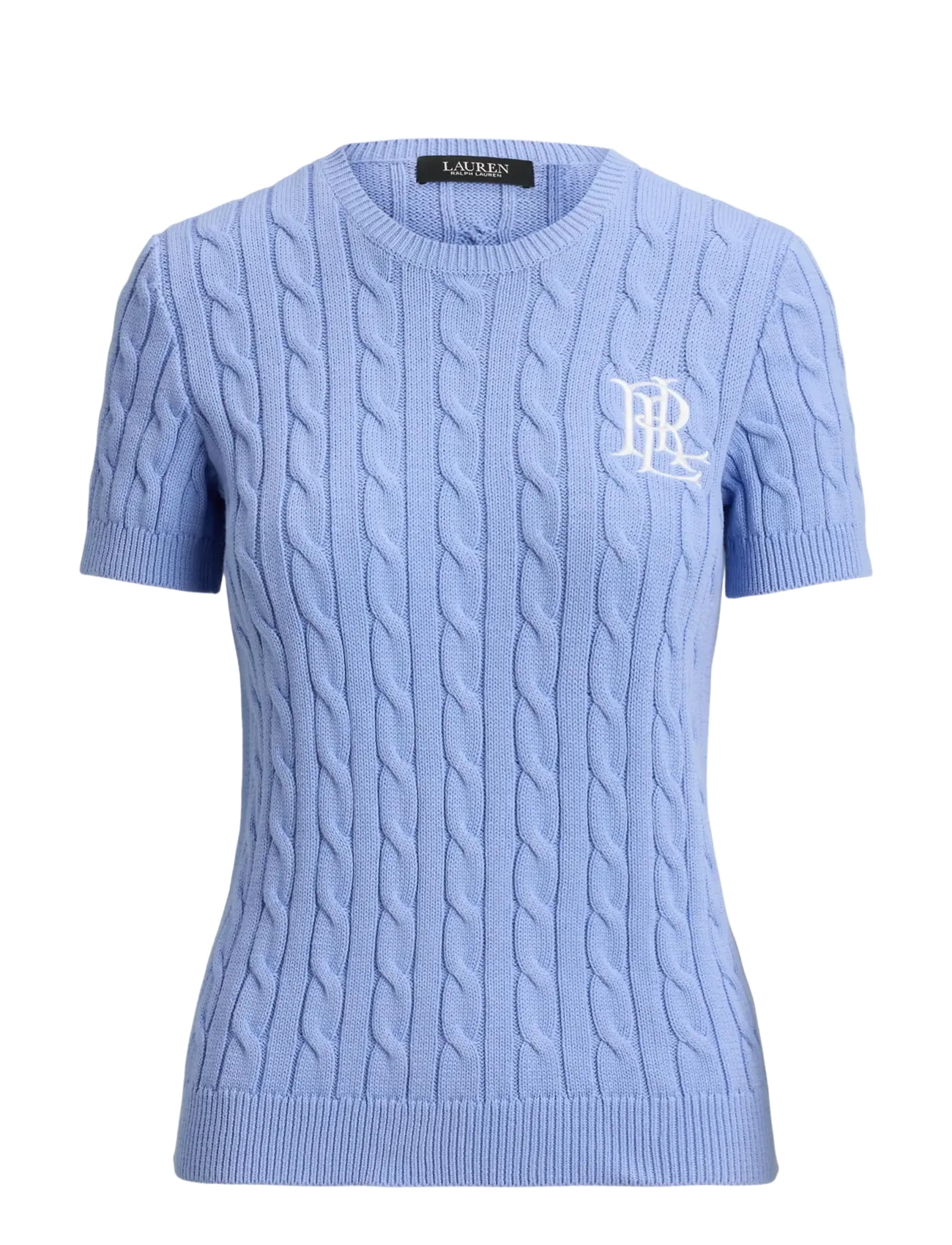 Lauren Ralph Lauren Cable-Knit Cotton Short-Sleeve Sweater - Clothing - BANKER BLUE / blue