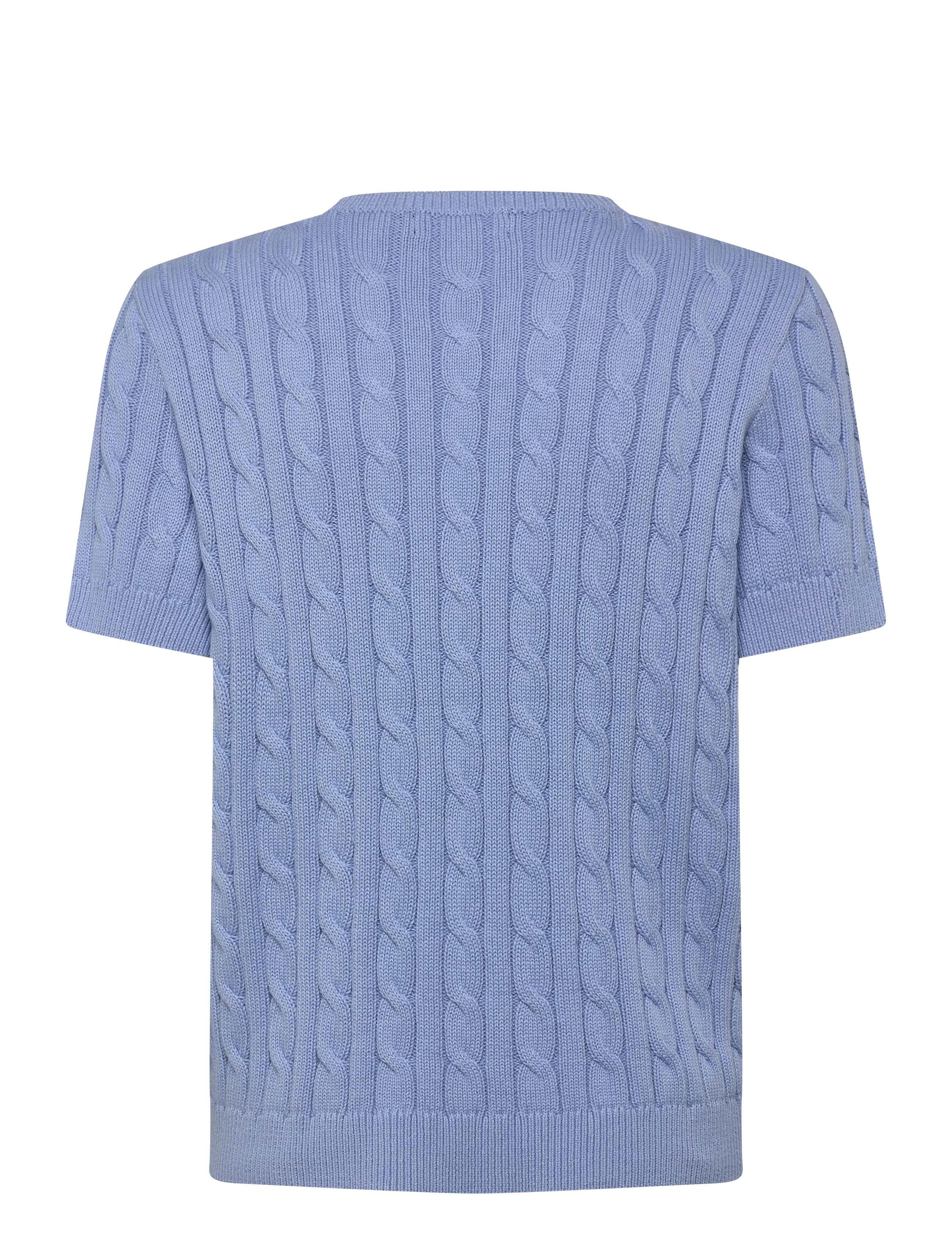 Lauren Ralph Lauren - Cable-Knit Cotton Short-Sleeve Sweater - pullover - banker blue - 2