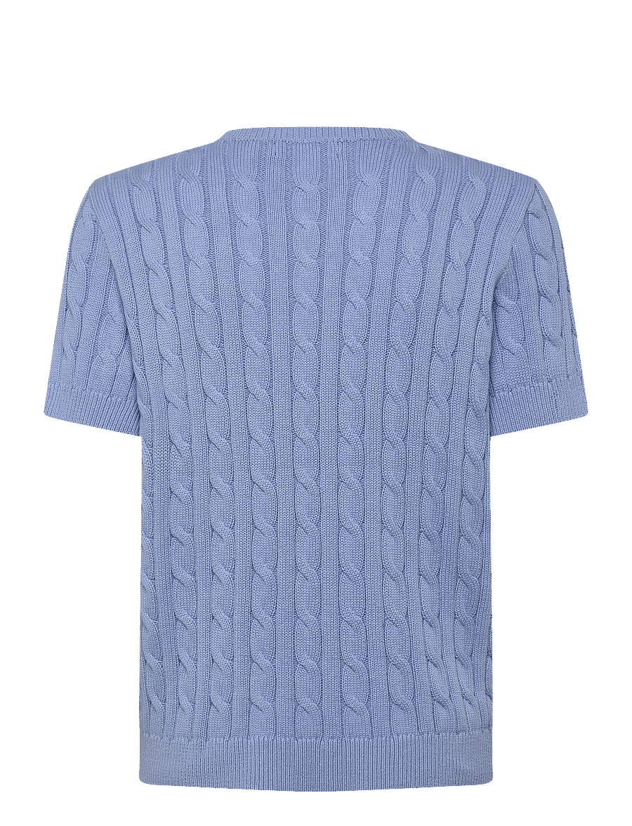 Lauren Ralph Lauren - Cable-Knit Cotton Short-Sleeve Sweater - pullover - banker blue - 2