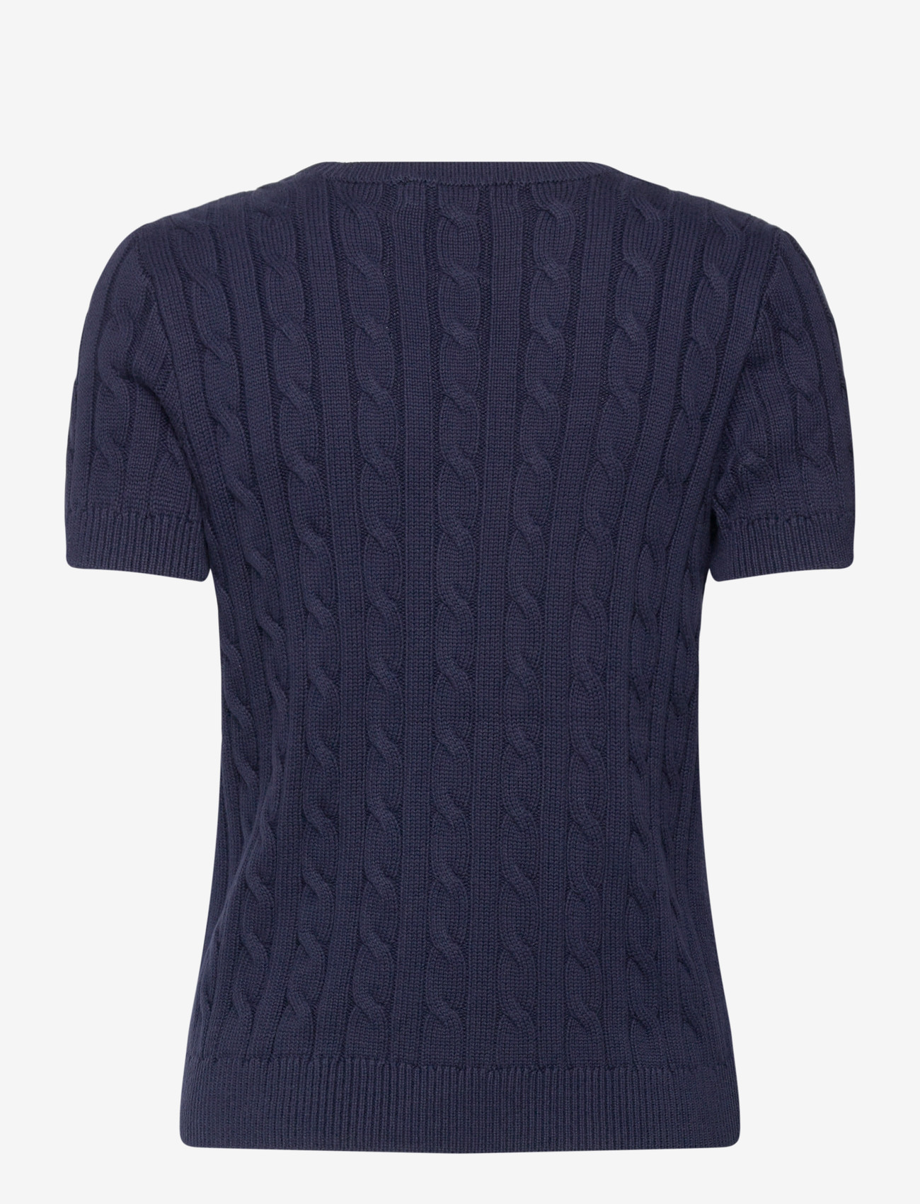 Lauren Ralph Lauren - Cable-Knit Cotton Short-Sleeve Sweater - striktrøjer - refined navy - 1