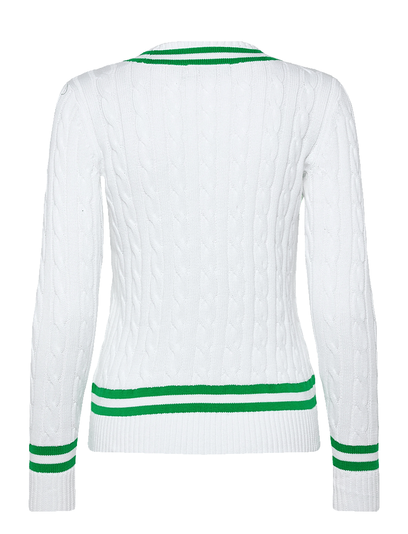 Lauren Ralph Lauren - Cable-Knit Cricket Sweater - pullover - white/stem - 1