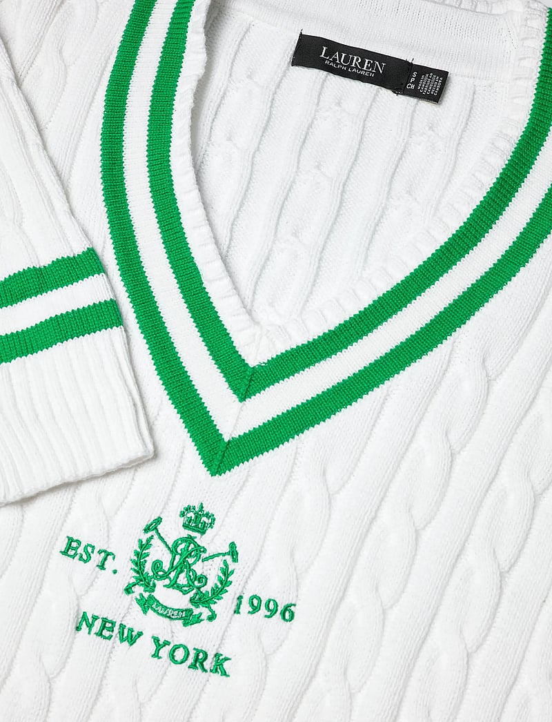 Lauren Ralph Lauren - Cable-Knit Cricket Sweater - pullover - white/stem - 2