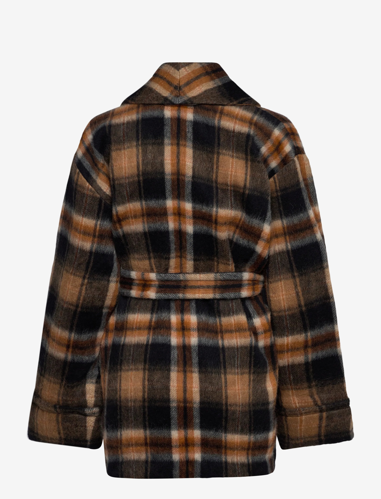 Lauren Ralph Lauren - Plaid Wool-Blend Shawl-Collar Wrap Coat - winterjacken - navy/cinnamon mul - 1