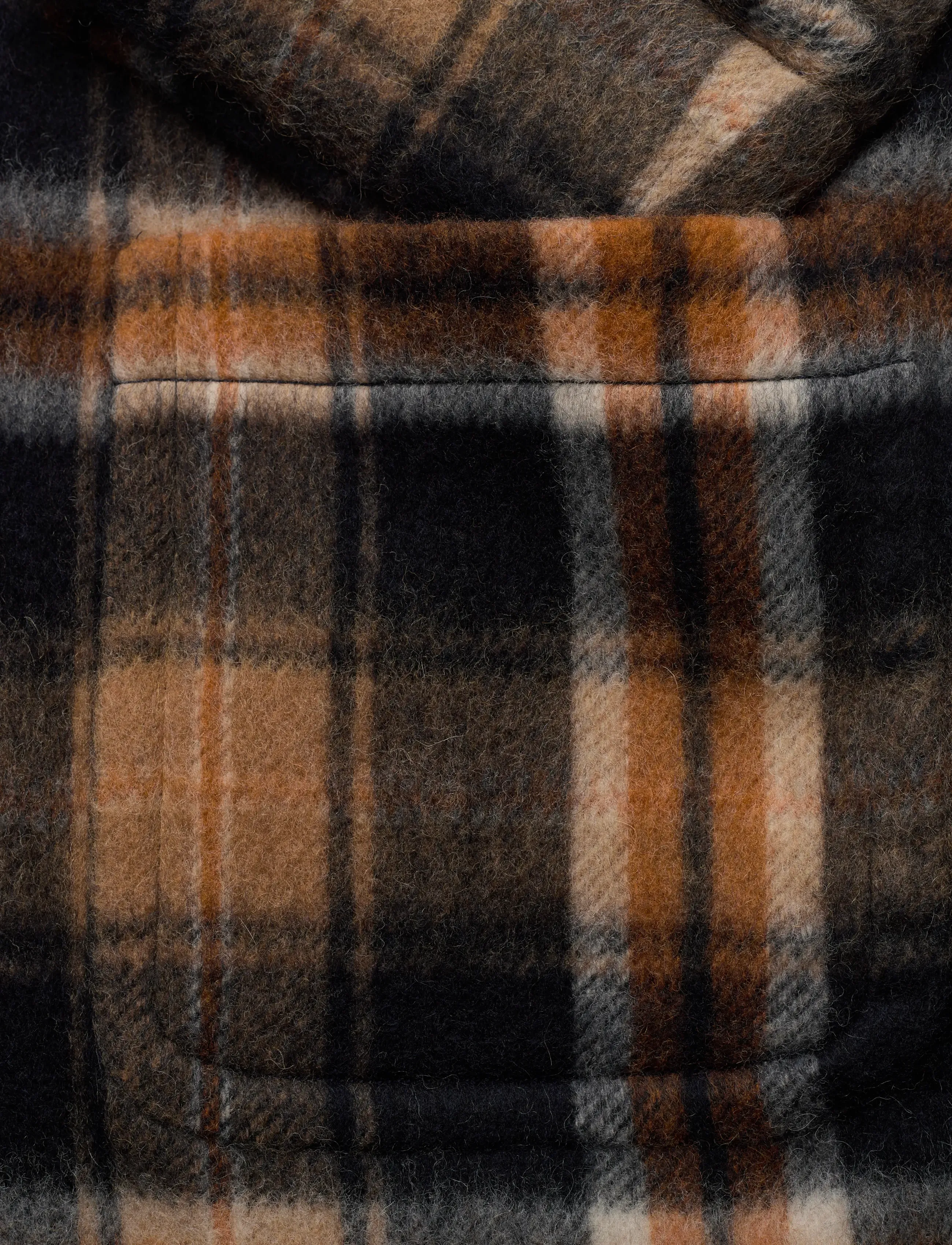 Lauren Ralph Lauren - Plaid Wool-Blend Shawl-Collar Wrap Coat - winter jackets - navy/cinnamon mul - 2