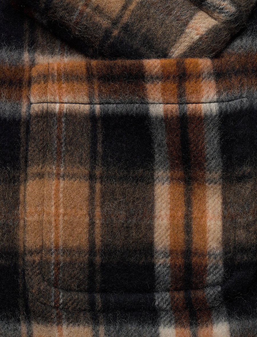 Lauren Ralph Lauren - Plaid Wool-Blend Shawl-Collar Wrap Coat - vinterjackor - navy/cinnamon mul - 2