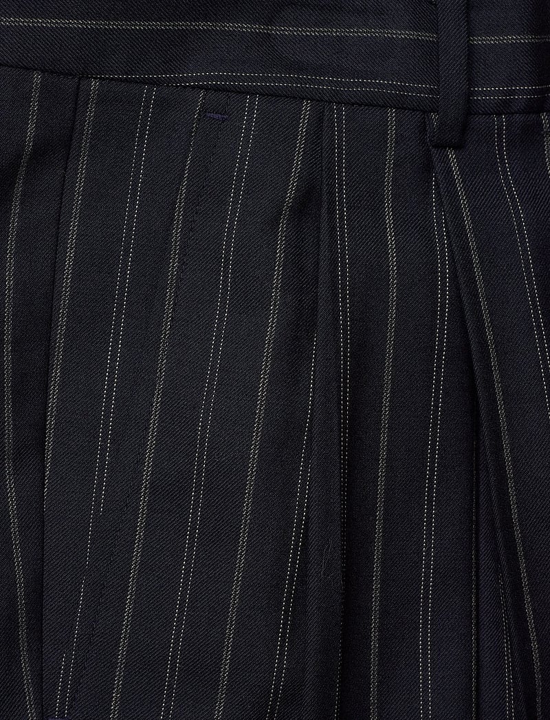 Lauren Ralph Lauren - Striped Pleated Wool-Blend Twill Pant - pidulikud püksid - navy/cream - 2