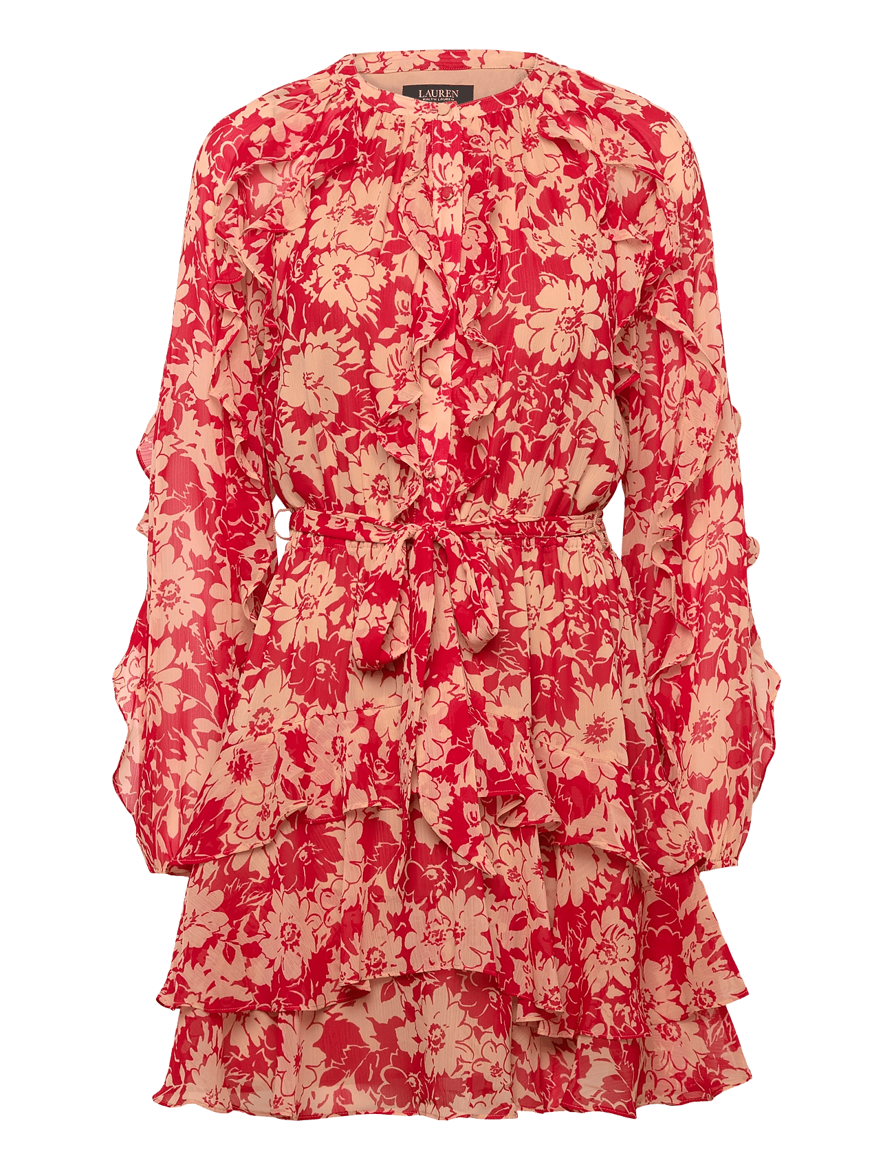 Lauren Ralph Lauren | Print Ruffle-Trim Georgette Tiered Dress | 44
