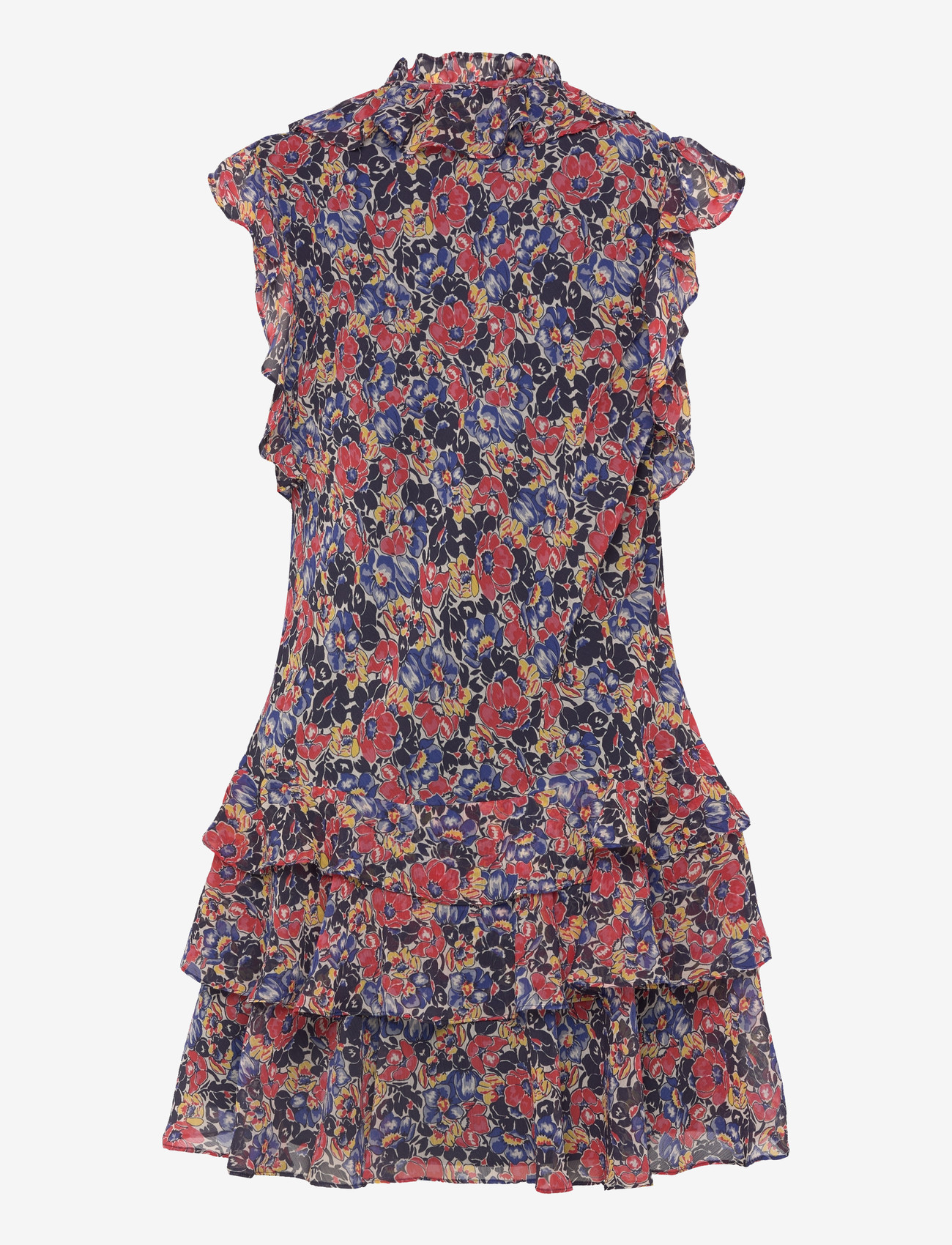 Lauren Ralph Lauren - Floral Ruffle-Trim Georgette Dress - sommerkleider - cream/red/blue - 1