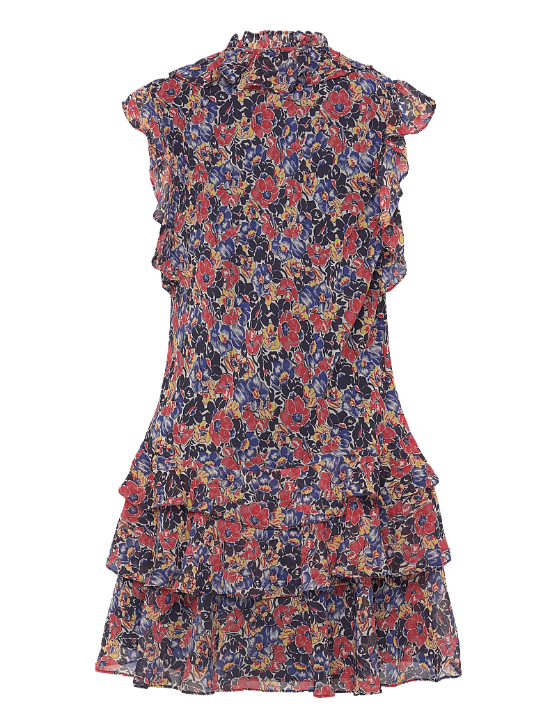 Lauren Ralph Lauren - Floral Ruffle-Trim Georgette Dress - sommerkleider - cream/red/blue - 1