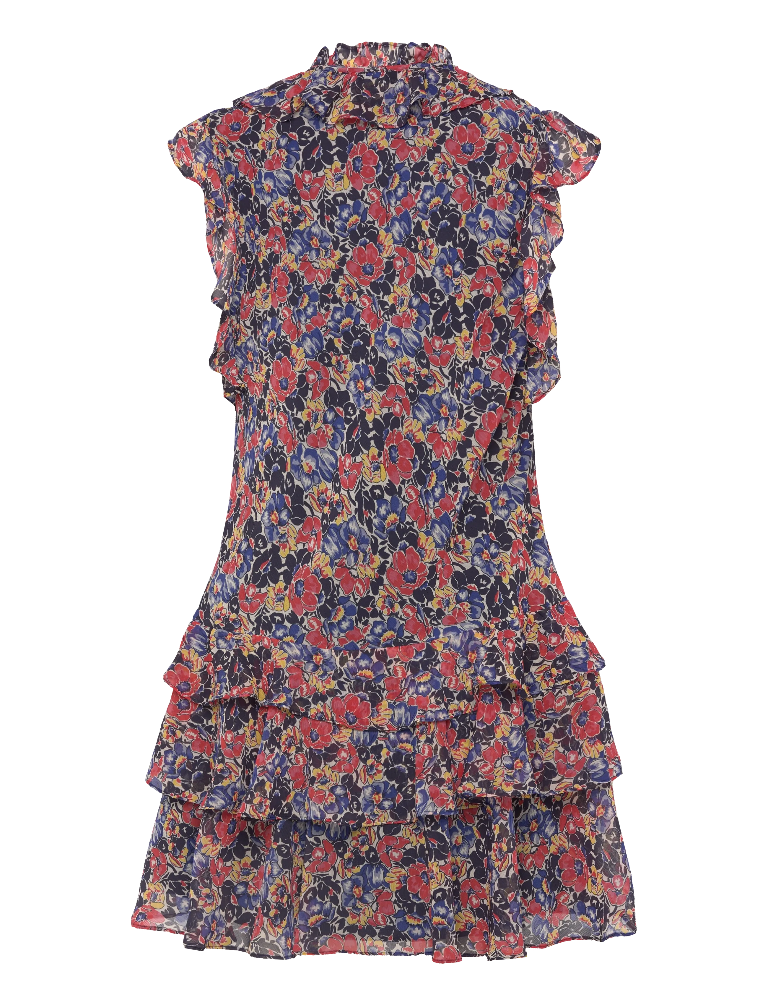 Lauren Ralph Lauren - Floral Ruffle-Trim Georgette Dress - sommerkleider - cream/red/blue - 2