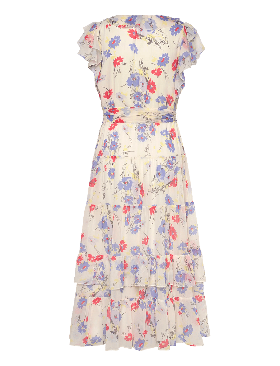 Lauren Ralph Lauren - Floral Belted Georgette Tiered Dress - suvekleidid - cream multi - 2