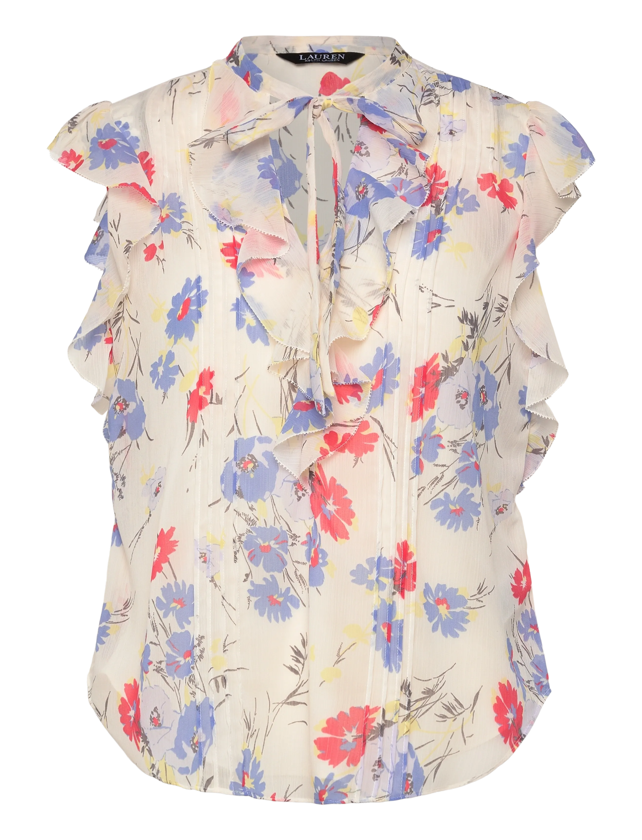Lauren Ralph Lauren POLY CRINKLE GGT 58-WVN-SHIRT - Kampagne - CREAM MULTI / cream