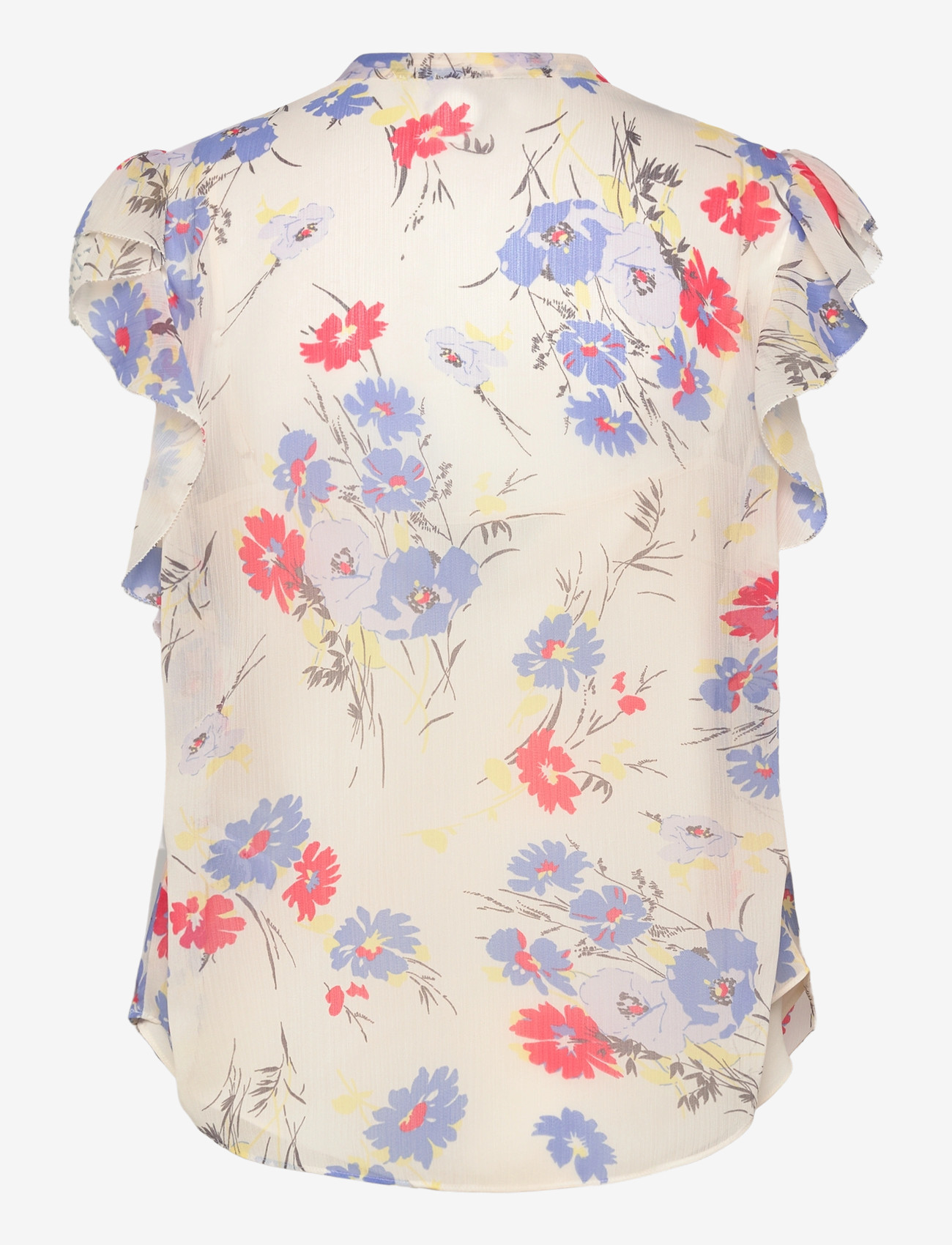 Lauren Ralph Lauren - POLY CRINKLE GGT 58-WVN-SHIRT - varrukateta pluusid - cream multi - 1