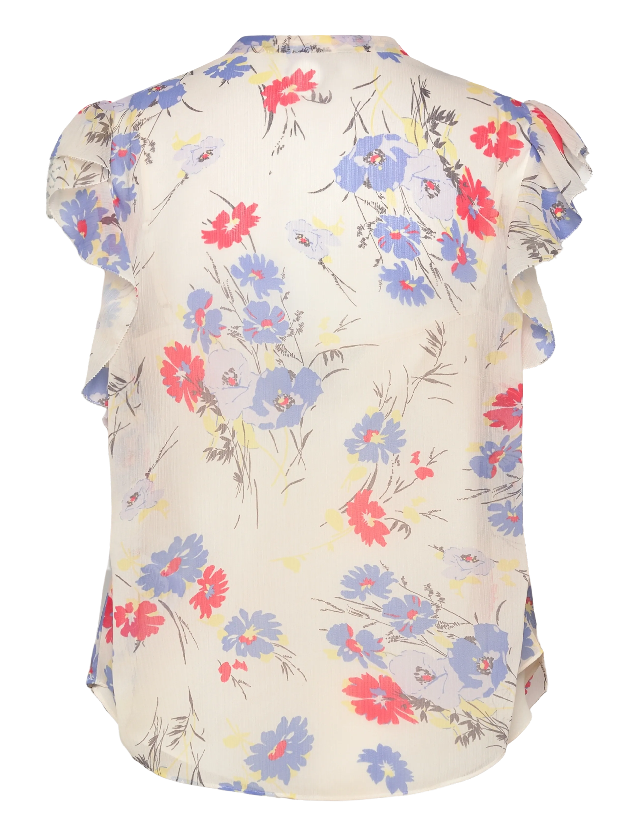 Lauren Ralph Lauren - POLY CRINKLE GGT 58-WVN-SHIRT - ermalausar blússur - cream multi - 2
