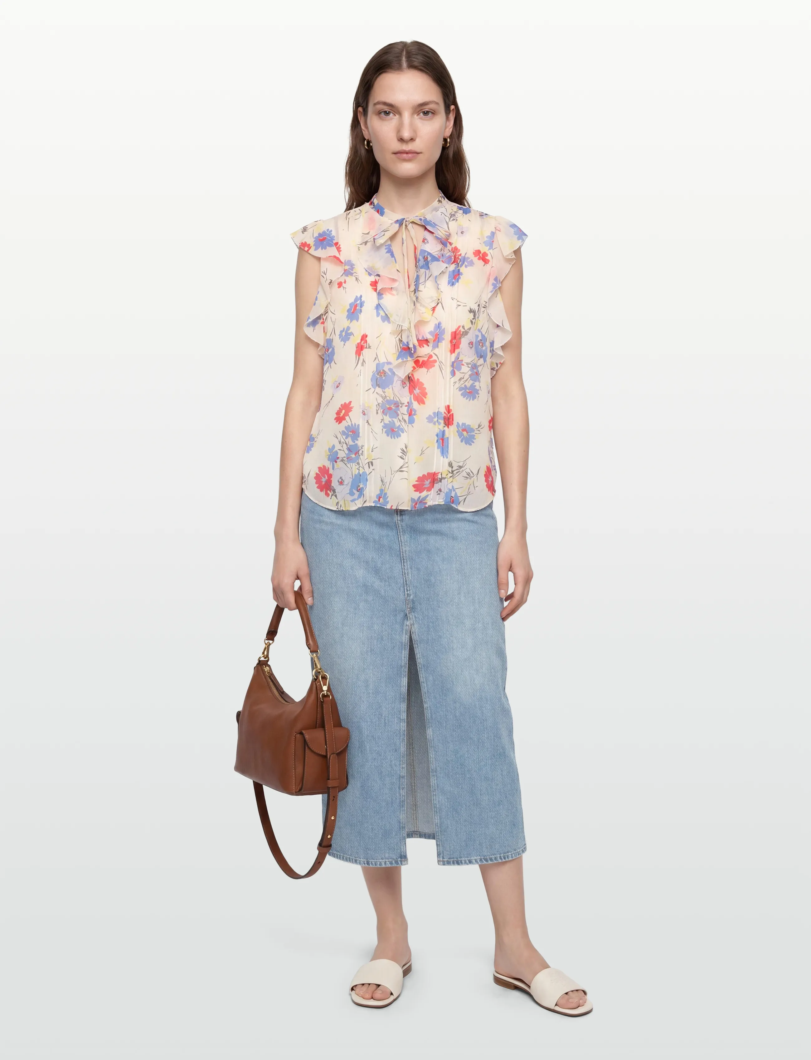 Lauren Ralph Lauren POLY CRINKLE GGT 58-WVN-SHIRT - Lauren Ralph Lauren - CREAM MULTI / multi