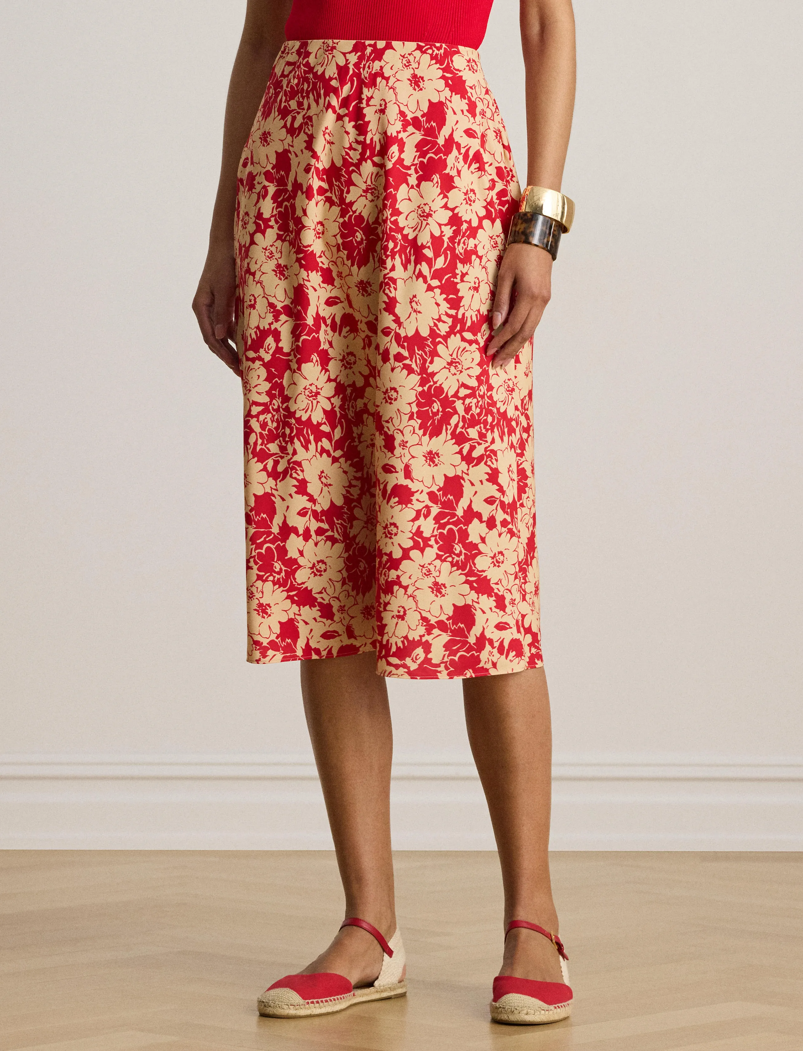 Lauren Ralph Lauren - POLY CDC 79-WVN-SKIRT - midi nederdele - red/tan - 2