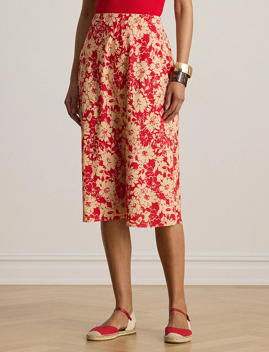 Lauren Ralph Lauren - POLY CDC 79-WVN-SKIRT - midi skirts - red/tan - 2