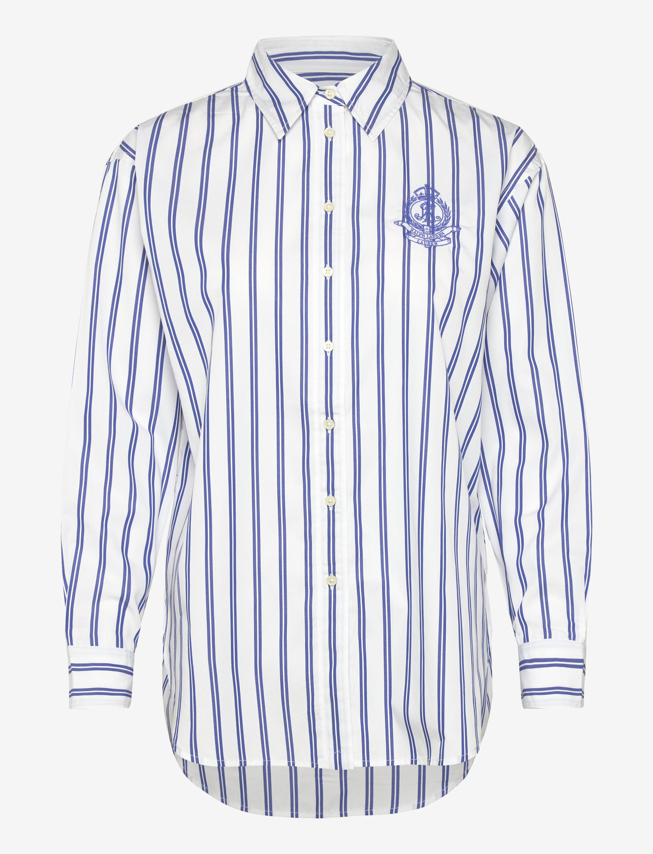 Lauren Ralph Lauren - Y/D 70'S BROADCLOTH-WVN-SHIRT - långärmade skjortor - blue/white multi - 0