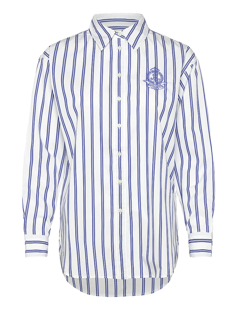 Lauren Ralph Lauren - Y/D 70'S BROADCLOTH-WVN-SHIRT - långärmade skjortor - blue/white multi - 0