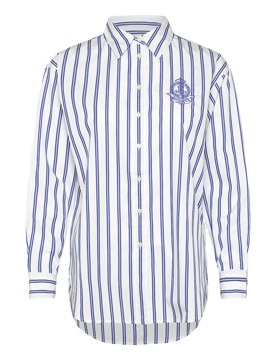 Lauren Ralph Lauren - Y/D 70'S BROADCLOTH-WVN-SHIRT - langärmlige hemden - blue/white multi - 1