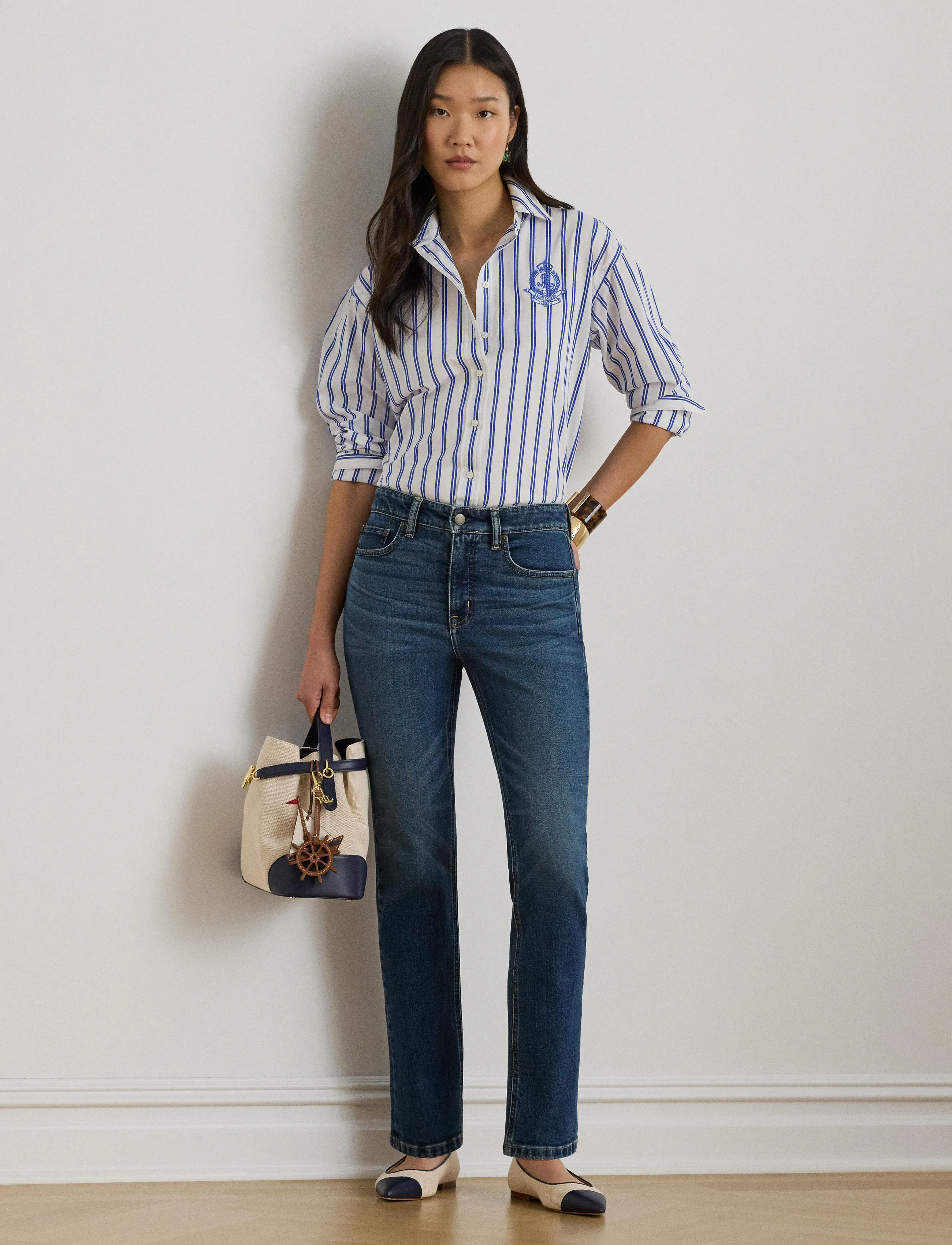 Lauren Ralph Lauren Y/D 70'S BROADCLOTH-WVN-SHIRT - Chemisier & Chemises - BLUE/WHITE MULTI / blue