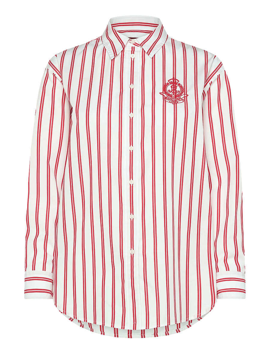 Lauren Ralph Lauren - Y/D 70'S BROADCLOTH-WVN-SHIRT - langærmede skjorter - red/white multi - 0