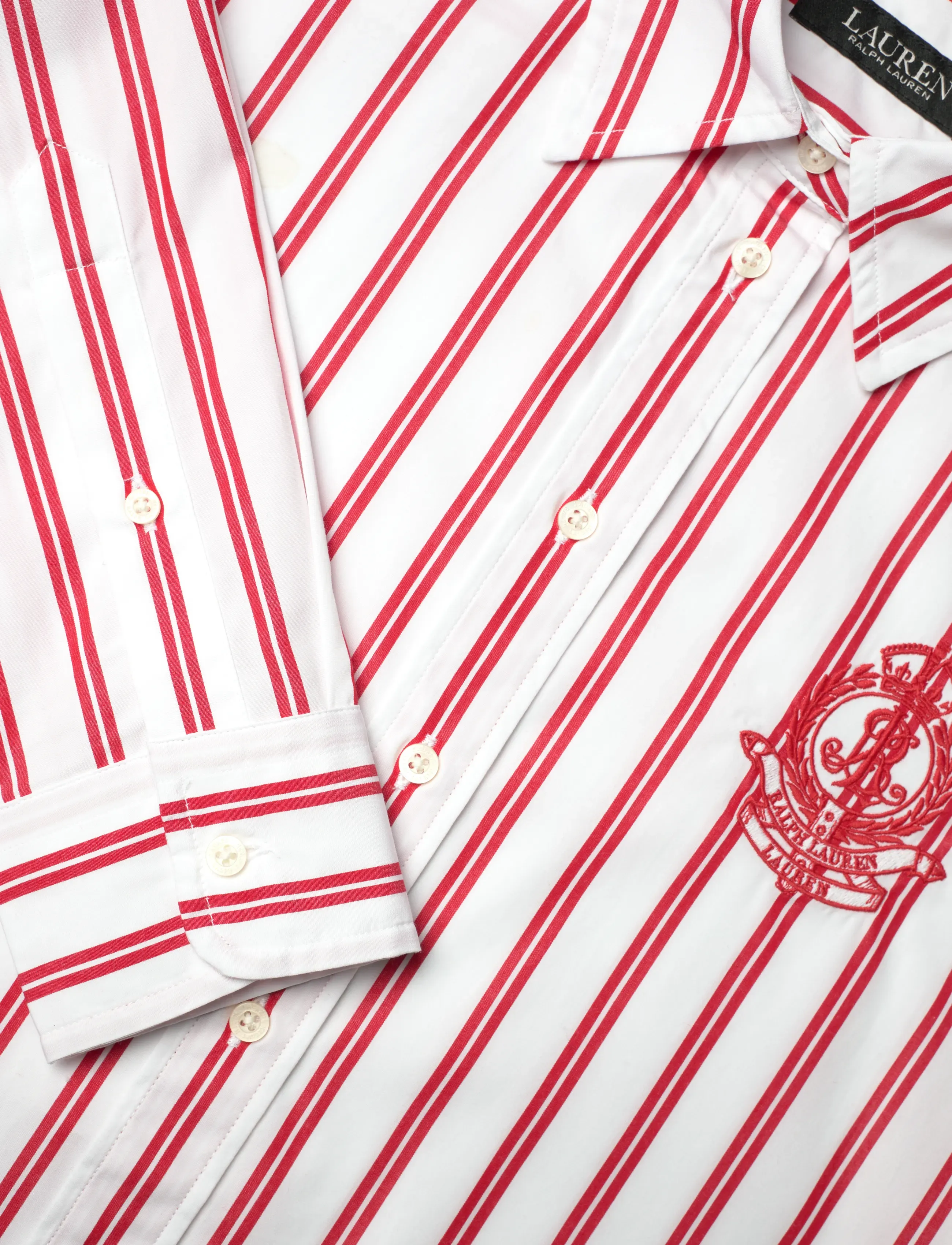 Lauren Ralph Lauren - Y/D 70'S BROADCLOTH-WVN-SHIRT - langærmede skjorter - red/white multi - 2