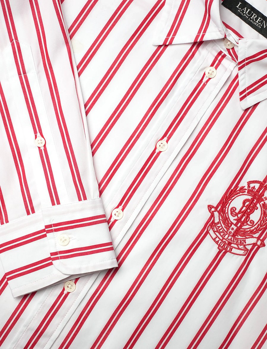 Lauren Ralph Lauren - Y/D 70'S BROADCLOTH-WVN-SHIRT - langærmede skjorter - red/white multi - 2